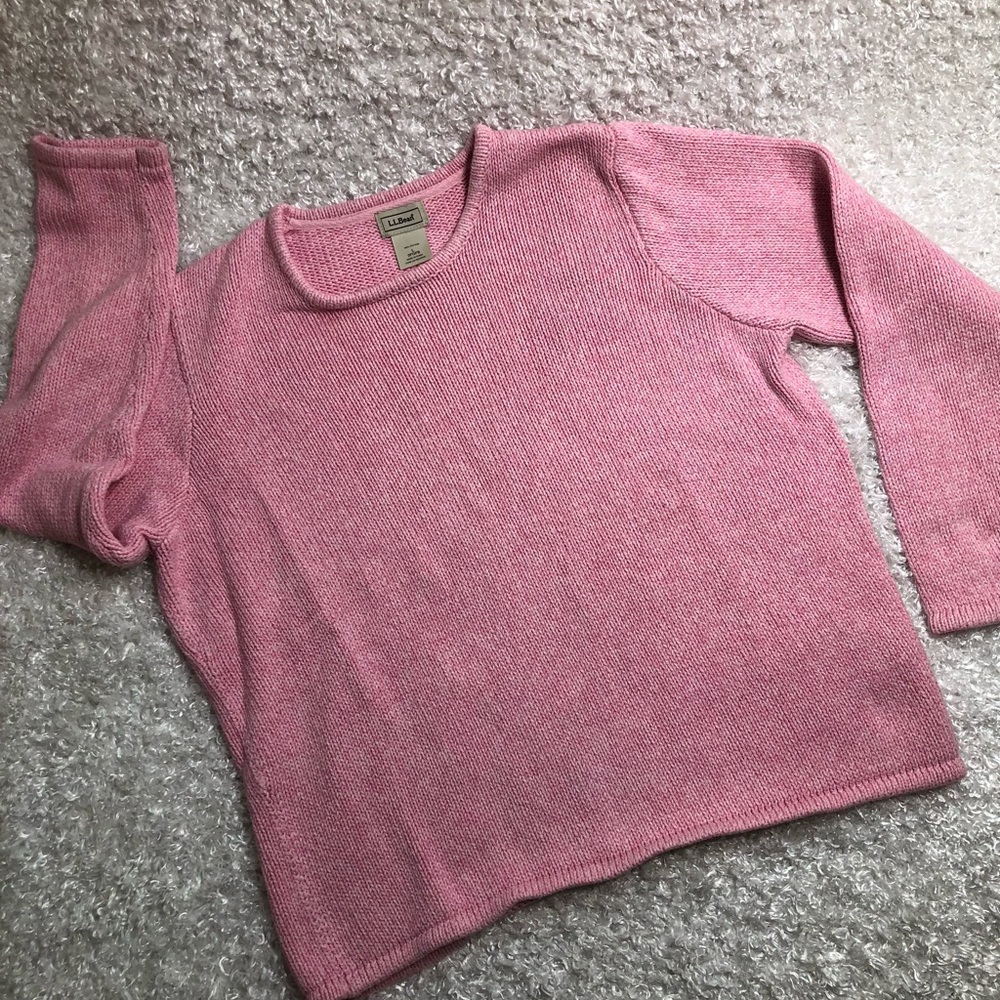 Pink Classic Knit Sweater 100% Cotton (RUNS SMALL, does NOT fit Large)